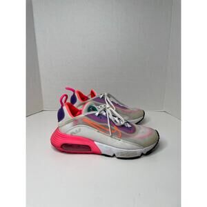 Nike Air Max 2090 White Hyper Orange Running Shoes Women sz 6 CZ1516-100